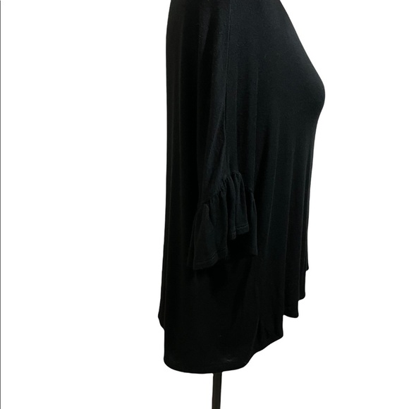 BP womens blouse-round collar fluttery short sleeves Rayon black size Small - Picture 3 of 10